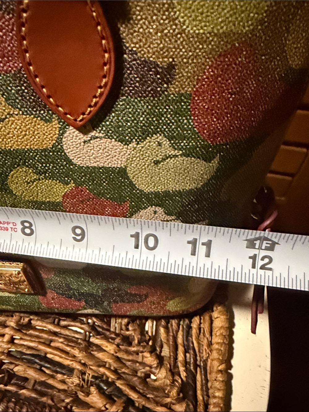 Dooney & Bourke Multicolor Camo Duck-Print Satchel with Tan Leather Trim BNWT - Picture 9 of 10